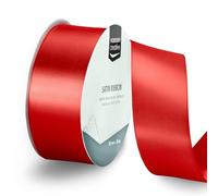 Vaessen Creative Ruban Satin Rouge - 20 m x 38 mm - Bolduc pour Cadeau, Emballage et Bouquet Mariage