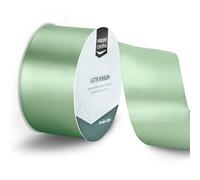 Vaessen Creative Ruban Satin Vert Sauge - 20 m x 50 mm - Bolduc pour Cadeau, Emballage et Bouquet Mariage