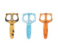 Vaessen Creative Set de Ciseaux Enfant 3 pcs - Raton Laveur, Chien, Tigre | 12 cm, Avec bout rond sécurisé, Pour gauchers et droitiers, Fourniture scolaire pour loisirs créatifs et bricolage