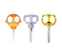 Vaessen Creative Set de Ciseaux Enfant 3 pcs - Singe, Éléphant, Lion | 12,7 cm, Avec bout rond sécurisé, Pour gauchers et droitiers, Fourniture scolaire pour loisirs créatifs et bricolage