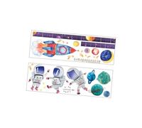 Vaguelly 1ensemble Autocollant Mural Garçon Fille Astronaute Décalque De Mesure De Amovible Pour Décoration De Chambre Stickers De Pour Garçon Fille