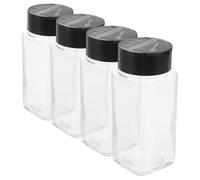 Vaguelly 4 Pièces Bocaux en Verre 120ml pour Épices avec Couvercle Hermétique, Ustensile Cuisine Pratique et Facile à Transporter pour Assaisonnement à Domicile