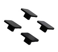 Vaguelly 4 Pièces Poignées pour Placards en Aluminium Noir Carrées, Style Européen Simple, Faciles à Installer Prise Confortable pour Usage Familial
