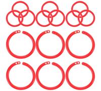 Vaguelly Anneaux à Pinces à Reliure Plastique 100pcs Rouge, Fermeture Sécurisée pour Classeur à Anneaux, Parfaits pour Agendas et Livres à Feuilles Mobiles