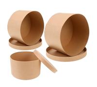 Vaguelly Boîte Ronde en Papier Kraft pour Gâteaux et Biscuits avec Couvercle, Boîte Alimentaire en Carton pour Emballage et Pâtisserie