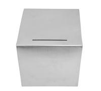 Vaguelly Coffre-fort pour espèces en acier inoxydable 20x20x20 cm, boîte d'épargne en métal au design contemporain, idéal pour bureau et collecte de pièces