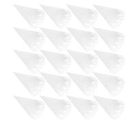 Vaguelly Cônes en Papier Fleuri Blanc Ruban Double-face Fort, Design Ajouré Élégant, 20 Pièces, pour Décoration Table Mariage ou Buffet