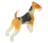 Vaguelly Figurine de Chien Réaliste Fox Terrier en Plastique, Décoration Extérieure Stable et Créative pour Bureau ou Centre Commercial, Modèle Animalier Naturel et Charmant