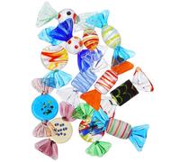 Vaguelly Lot de 12 bonbons en verre artisanal, sculpture de bonbons pour maison et chambre, décoration intérieure de bureau, ornement de table, style varié Plusieurs styles