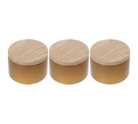 Vaguelly Lot de 3 Pots pour Bougie en Fer Doré Couvercle en Bois, Design Compact et Réutilisable pour Décoration de Mariage et Maison