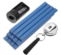 Vaguelly Lot de Crayons Charpentier Robustes Porte-crayons Rétractable et Taille-crayons en Métal pour Marquage Profond sur Bois, pour Chantier de Construction Couleur Aléatoire