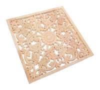 Vaguelly Ornements en Bois pour Meubles, Applique Carrée Ajourée | Bois , Marron, pour Porte et Meuble, Motif Ajouré, 11,81 Pouces, Décoration Murale