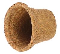 Vaguelly Poubelle pour Salle de Bain en Fer Tressé Taille L Corbeille à Papier Orange, Panier Décoratif Stable et Résistant pour Chambre et Utilisation Hôtelière