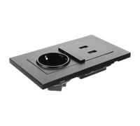 Vaguelly Prise Murale Double USB Noire Européenne à Deux Prise Encastrée Standard pour Charge Rapide Mobile et Appareils Numériques Installation Professionnelle Recommandée