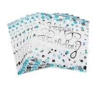 Vaguelly Serviettes de Fête Joyeux Anniversaire à Pois Bleus, Lot de 40 Serviettes en Papier Assiettes Turquoise, Décorations pour Mariage et Banquet