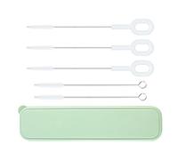 Vaguelly Set de Brosses de Nettoyage pour Paille et Bouteille en Verre, Poils Doux Renforcés, Longue Brosse Facile à Utiliser pour Tasse et Bouteille
