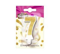 VAHINE - Bougie Anniversaire Chiffre 7, Format Classique, Pour Fête Gourmande - Lot De 4