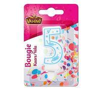 VAHINÉ Bougie Chiffre 5 pour Gâteaux, une touche festive et gourmande pour vos desserts- Lot De 4