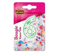 Vahiné Bougie Chiffre 6 Délicieusement Décorative pour Gâteaux d'Anniversaire Exceptionnels | Confiserie Créative - Le Lot De 4