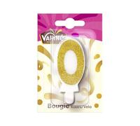 VAHINE - Bougie Chiffre Zéro Élégante, Pour un Gâteau d’Anniversaire Unique et Festif - Le Lot De 4