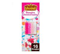 VAHINE - Bougies Colorées Pour Gâteau D’Anniversaire, Ambiance Festive Et Joyeuse, Pack 16 - Lot De 4