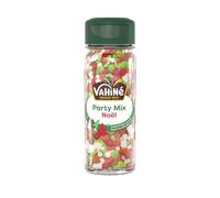 VAHINE Party Mix Noël - Décoration Alimentaire Festive en Bocal Verre 52g - Couleurs d'Origine Naturelle pour Pâtisseries de Fête - Lot de 4