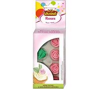 VAHINÉ - Roses Et Feuilles En Sucre 20G - Décoration Gourmande pour Pâtisseries - Creative et Succulente - Pimp Your Pastry! - Lot De 4