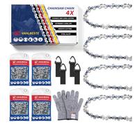 Vahlbeste Lot de 4 Chaînes de Tronçonneuse 3/8"LP 40 maillons 1,1 mm 25 cm