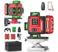 Vahlbeste Niveau Laser, 4D 16 Lignes Laser Chantier avec 2x4800mAh Batterie/Grand écran LED, Niveau Laser 360 Autonivelant, APP, Télécommande, IP54 Étanche pour la Construction