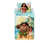 Jerry Fabrics - Housse de couette Disney Vaiana - 140x200 + taie 50x70 - 100% coton multicolore