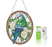 VAIIEYO 5D DIY Diamant Painting Pendentif Oiseau, Animal Peinture Diamant Hanging Kit, pour Porte et Fenêtre, Salon Chambre Autocollant Mural Décoration 20x20cm A1