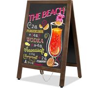 VAIIGO Chevalet Publicitaire Extérieur 105x45cm Tableau Noir Magnétique Double Face Grand Panneau, Tableau à Craie Stop Trottoir, Chevalet Bois Pour Pour Menu Sandwich Restaurant, Bar, Fête, Commerce