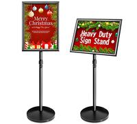 VAIIGO nouveau A3 Heavy Duty sign stand porte - journaux de mer, présentoir de menu réglable porte - logo au sol avec base en fonte pour affiche, menu, publicité, présentoir de logo (A3, noir)