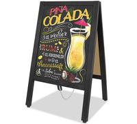 VAIIGO Tableau Ardoise Chevalet Stop Trottoir 43x85cm - Magnétique Chevalet Menu Double Face - Tableau Noirs Présentoir Publicitaire pour Publicité Extérieur Restaurant, Commerce, Café, Fête