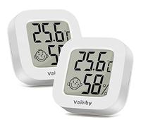 Vaikby 2 Petit Hygromètre Numérique Thermomètre Intérieur avec Indicateur de Confort, Moniteur de Température et Humidité à Haute Précision, Lecture Rapide pour le Confort de la Maison et du Bureau