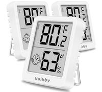 Vaikby Lot de 3 thermomètres hygromètre numérique d'intérieur et thermomètre d'ambiance haute précision facile à lire et économe en énergie pour l'intérieur comme le salon, la chambre à coucher, le