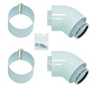 Vaillant coude 45 degrés 60 / 100mm PP 303911 concentrique, 2 pièces
