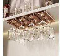 Vaisoeny Lot de 4 supports à verres à vin, installation sans perçage, pour cuisine et bar, ambre