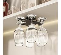 Vaisoeny Porte-Verres à Vin, Support Rotatif à 360° Sous Meuble | Support Rotatif à 360°, Verres Plus Faciles à Suspendre et Retirer, Chaque Support Peut Accueillir Jusqu’à 6 Verres (Noir)