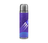 Vaisseau Spatial Fusée Univers Explorer Thermos Café 500 ml Isolée Sous Vide Isothermes en Acier Inoxydable d'Emballage en Cuir Bouteille d'eau Isotherme Tasse