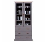 Vaisselier 2 Portes & 3 Tiroirs "Zernan" 190cm Gris