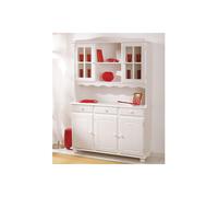 Vaisselier 3 Portes en Bois Massif "Alienor" 198cm Blanc