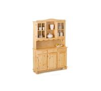 Vaisselier 3 Portes en Bois Massif ""Alienor"" 198cm Naturel