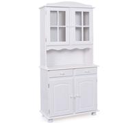 Vaisselier 4 Portes Bois Massif "Alienor" 198cm Blanc