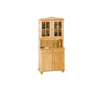Vaisselier 4 Portes Bois Massif ""Alienor"" 198cm Naturel