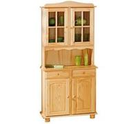 Inter Link Vaisselier Bahut Buffet haut rustique Pin massif vernis naturel