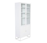Vaisselier 4 Portes en Métal "Bakal" 190cm Blanc
