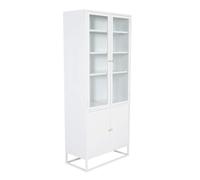 Vaisselier 4 Portes en Métal Bakal 190cm Blanc