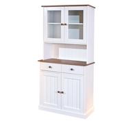 Vaisselier 4 Portes "Takao" 90cm Blanc & Naturel