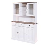 Vaisselier 5 Portes "Takao" 131cm Blanc & Naturel